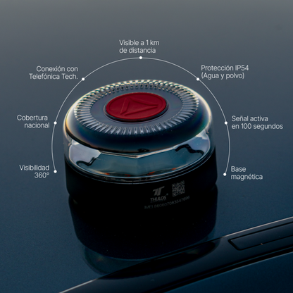 Pack 2 Balizas de emergencia con geolocalización certificada por la DGT + Funda Protectora